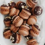 Nutella macarons on parchment paper