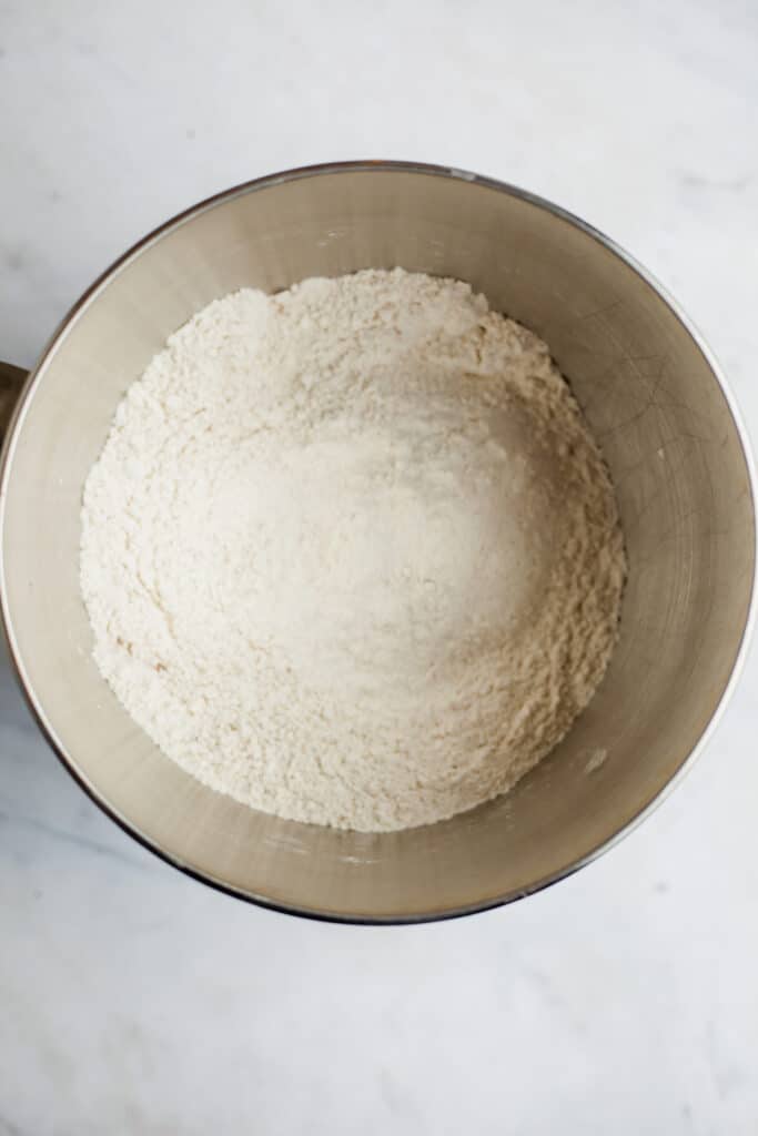 flour in a large mixing bowl