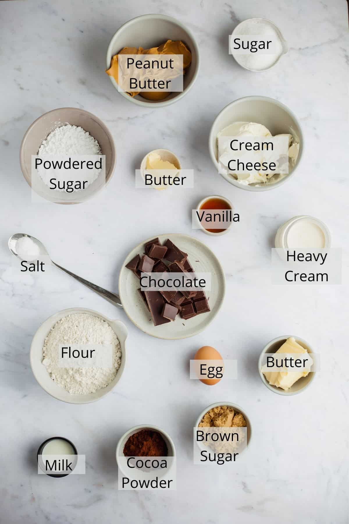 ingredients needed for chocolate peanut butter pie
