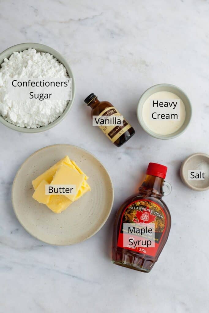 ingredients needed for maple frosting