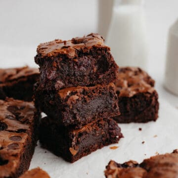 A stack of cherry brownies.