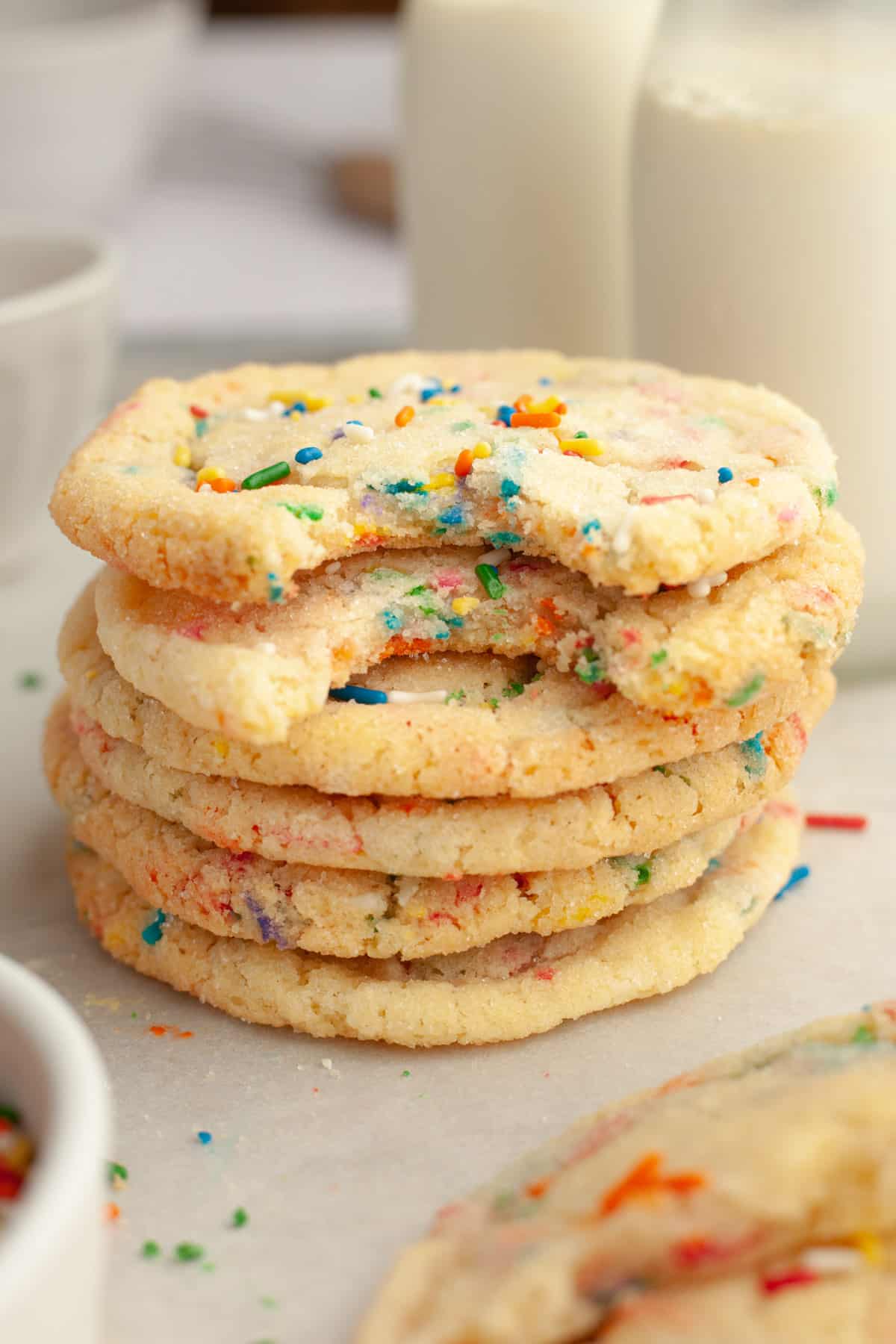 A stack of confetti sugar cookies.