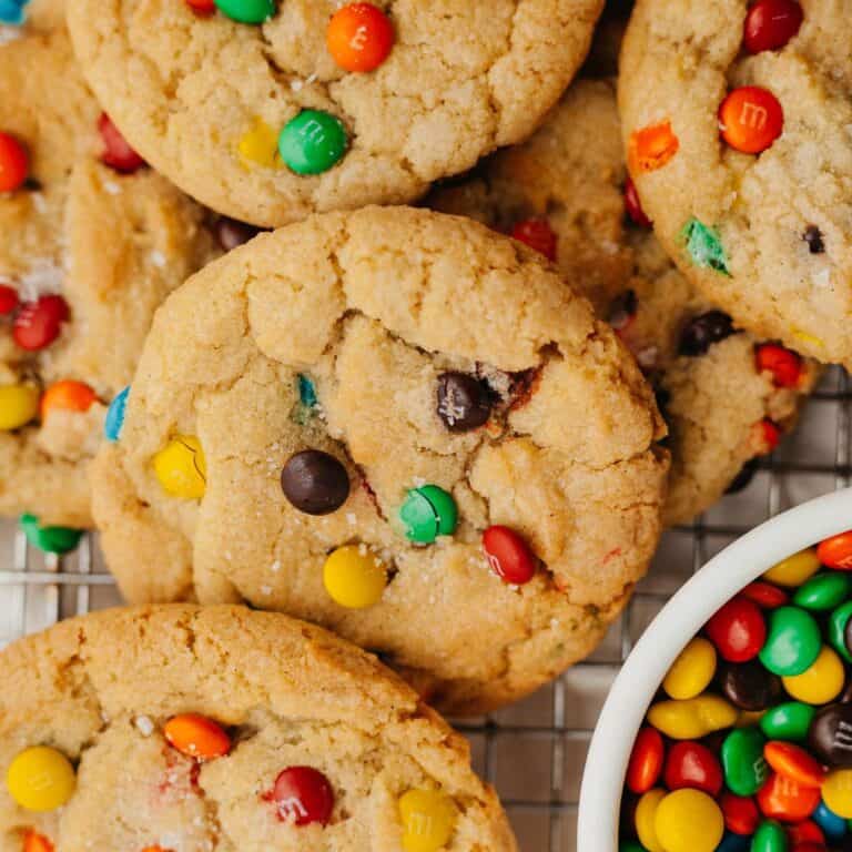 Soft and Chewy Mini M&M Cookies - Alpine Ella