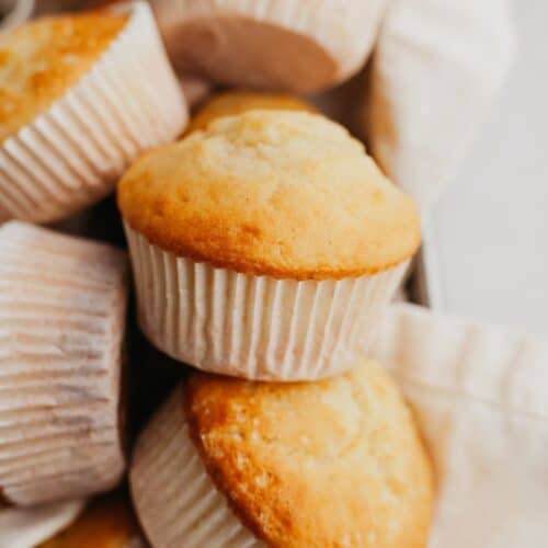 A small pile of vanilla muffins.