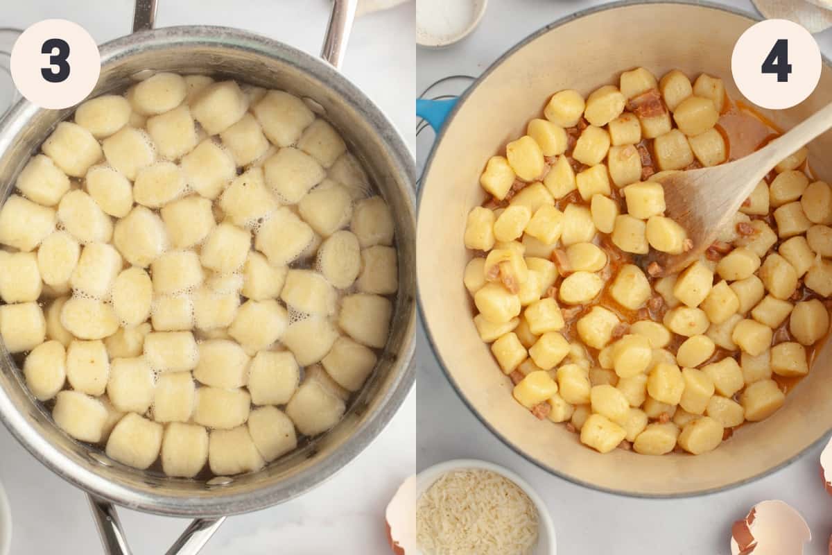 gnocchi being cooked.