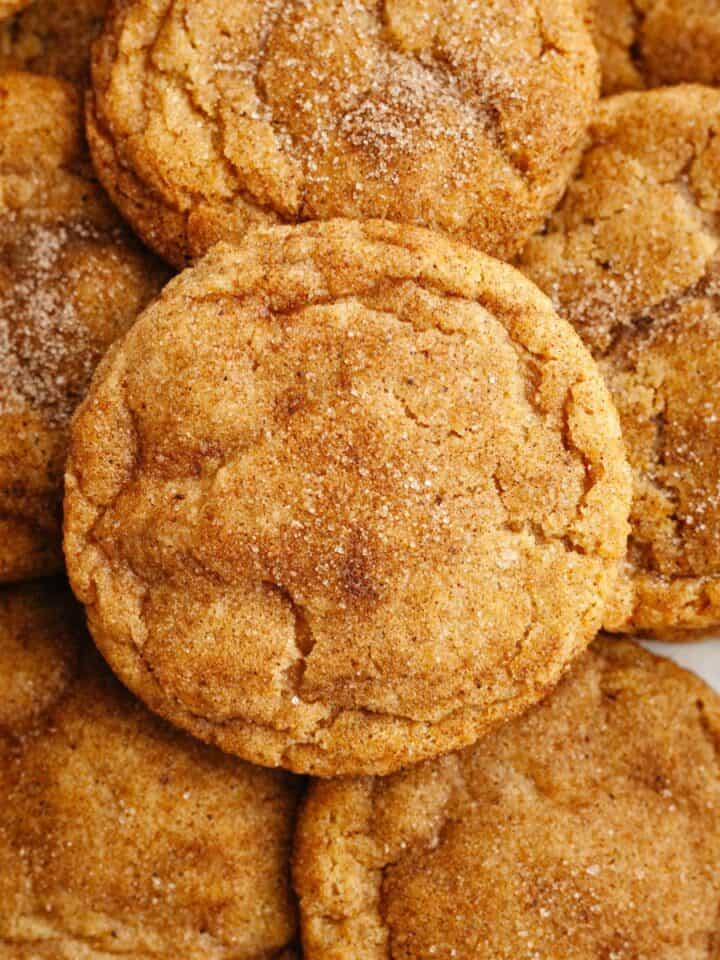 A close up of chewy pumpkin cookies.