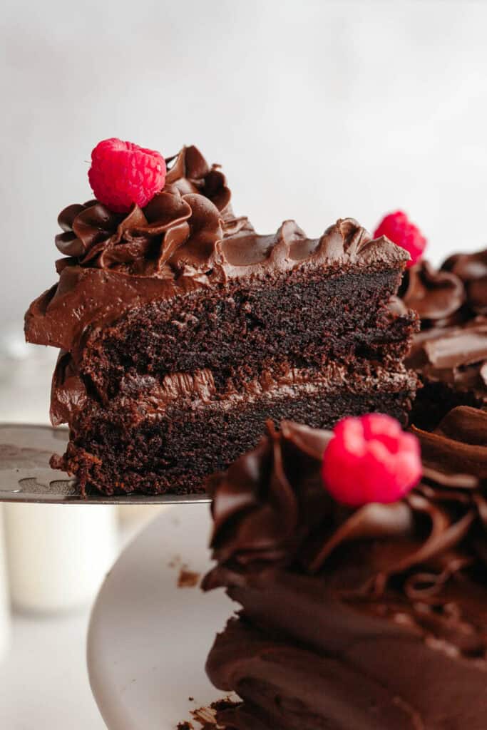 Moist & Easy Chocolate Cake with Chocolate Ganache - Alpine Ella