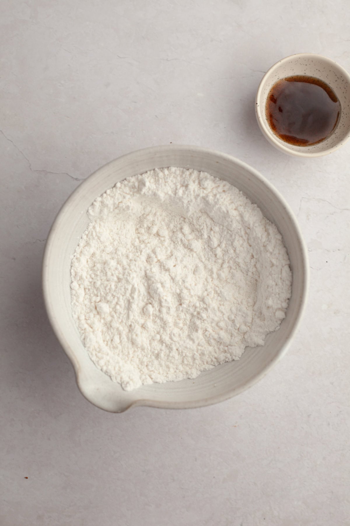 A bowl of flour.
