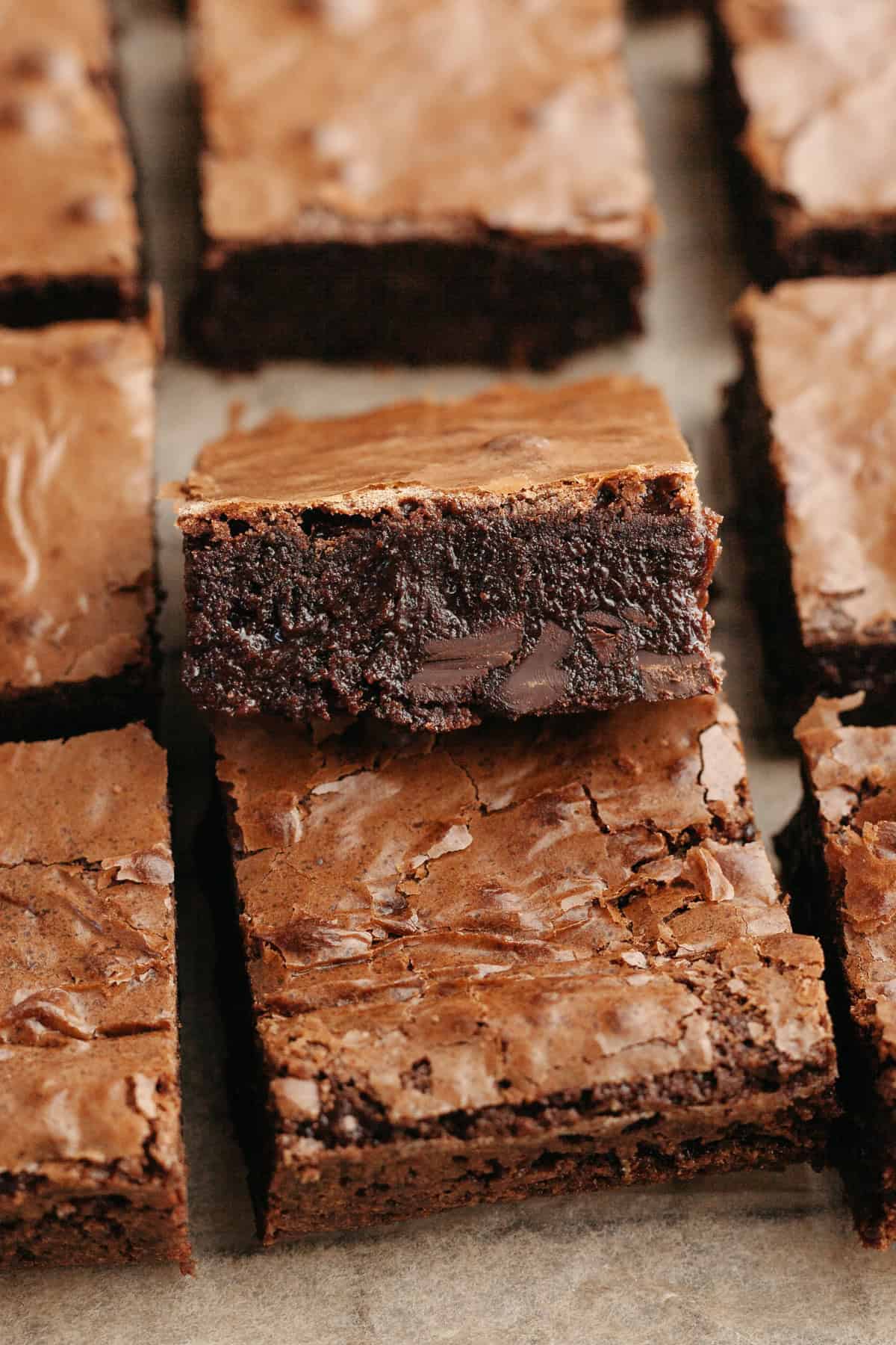 A close up of a fudgy brownie.